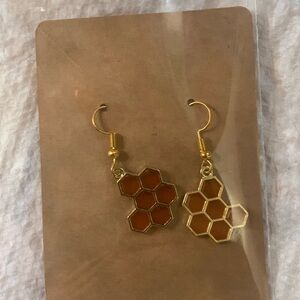 Honeycomb Gold Earrings